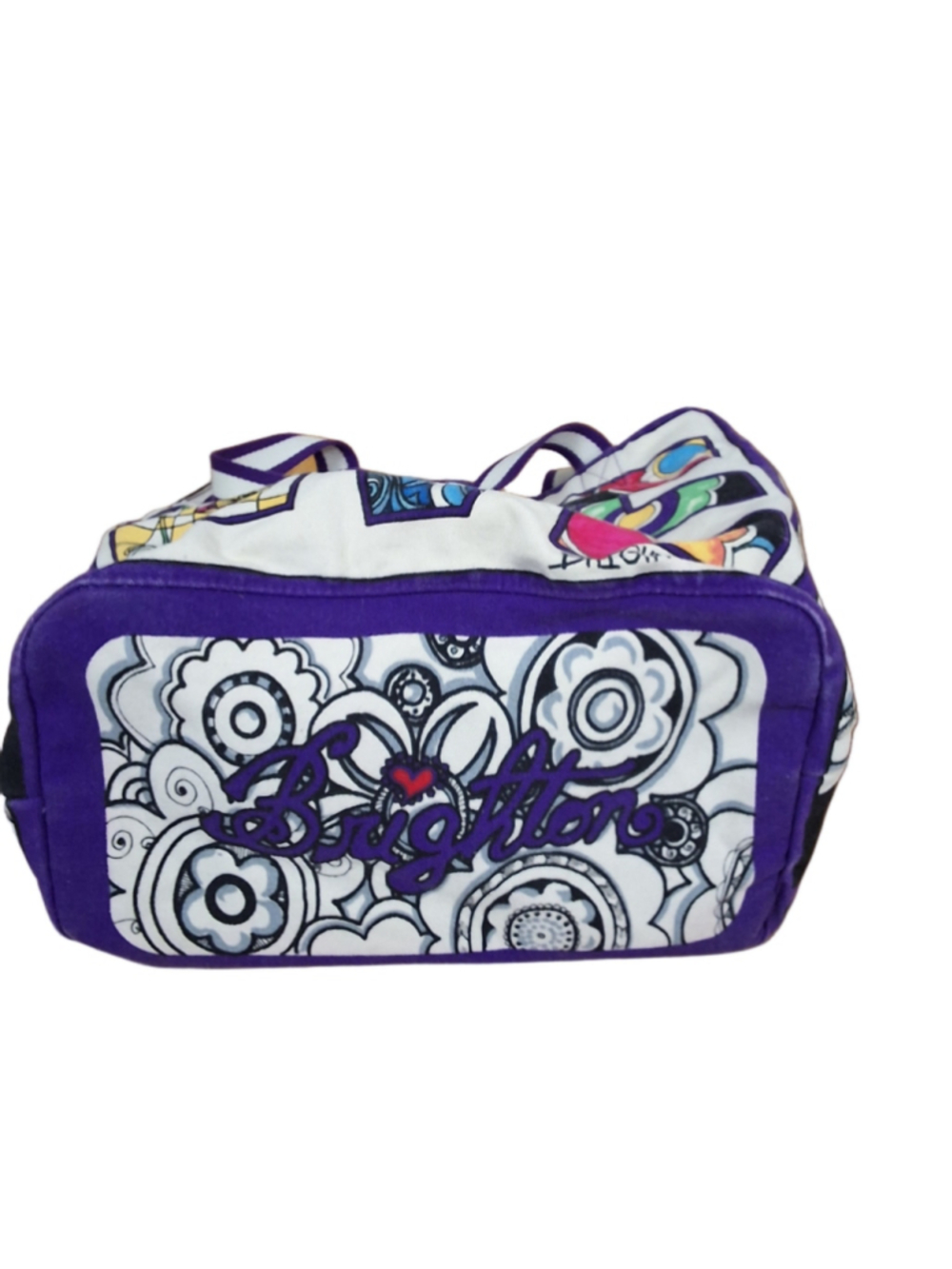 Brighton LOVE Canvas Large Tote Bag White Purple - Picture 4 of 7